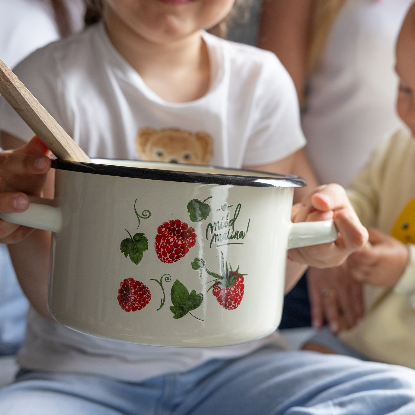 Zestaw 3 elementowy komplet ganków emaliowanych Emalia Polska Pleszew Malina | wszystkie typy kuchenek | do zmywarki