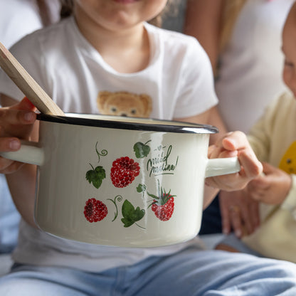 Zestaw 3 elementowy komplet ganków emaliowanych Emalia Polska Pleszew Malina | wszystkie typy kuchenek | do zmywarki