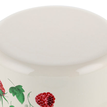 Garnek emaliowany Emalia Polska Pleszew Malina 22 cm 6 l kremowy