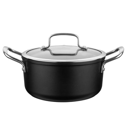 Zestaw 5 elementowy komplet garnków i patelni Florina Stix czarny | aluminum | powłoka Non-Stick | wszystkie typy kuchenek