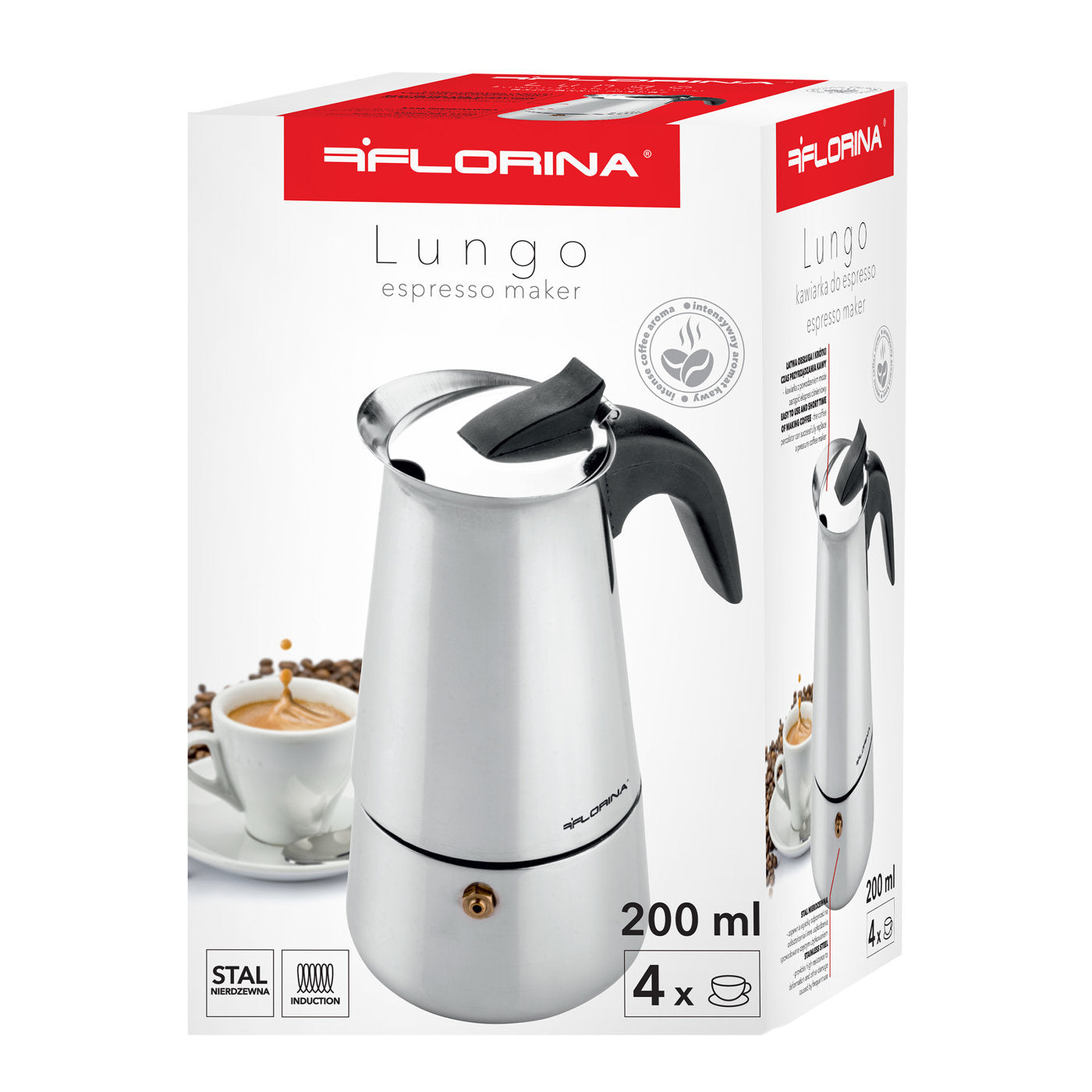 Kawiarka do espresso Florina Lungo na 4 filiżanki