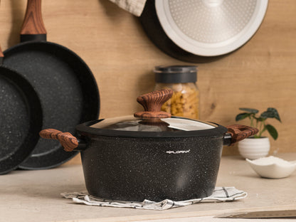 Zestaw garnków aluminiowych Florina Master Black 9el.